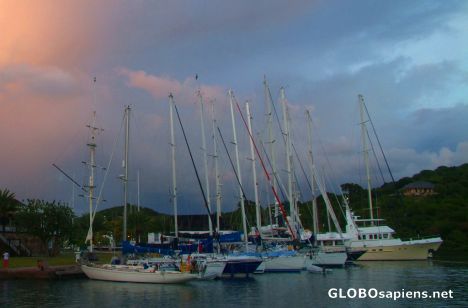 Postcard English Harbour Town (AG) - yachts