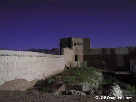 Postcard Afghanistan - the fortress at night