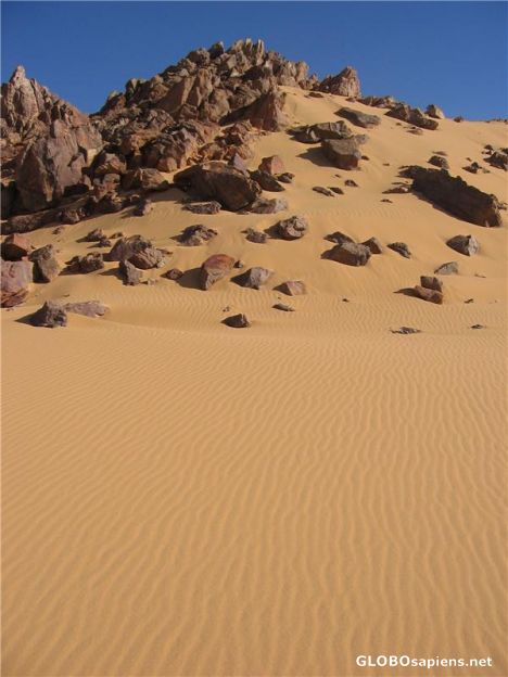 Postcard Sand and Rocks in Tassili du Hoggar
