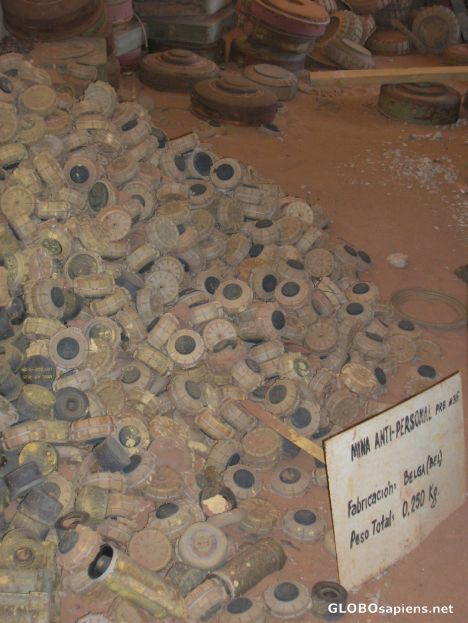 Postcard Antipersonnel mines made in Belgium