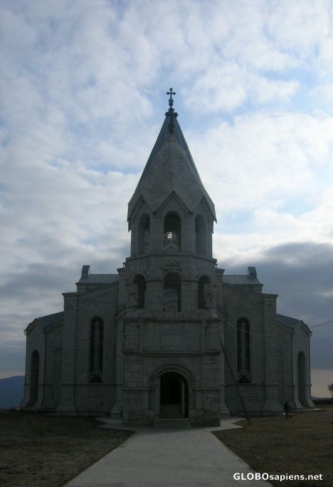 Postcard Nagorno Karabakh (Armenia). Cathedral the evening