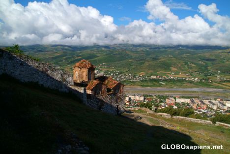 Postcard Berat (AL) - the citadel, Church of Holy Trinity