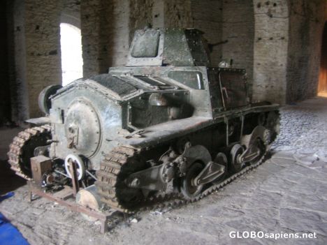 Postcard An old tank