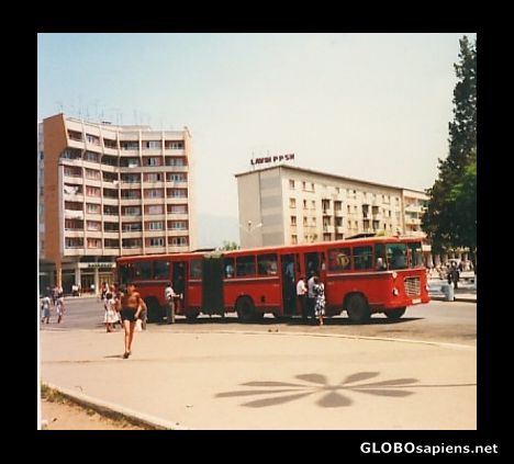 Postcard Public transport in Tirana