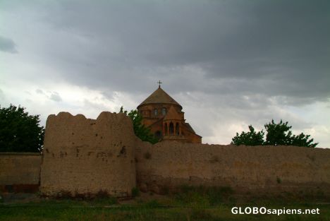 Postcard Echmiadzin - St Hripsime's Wall