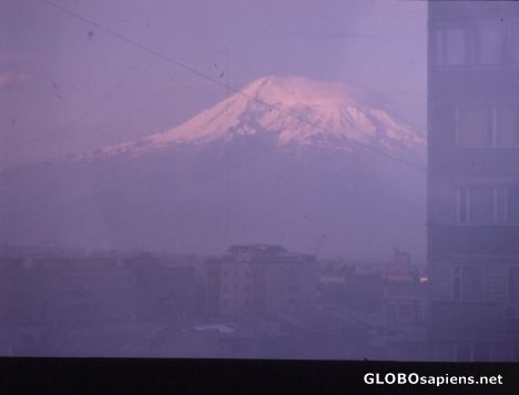 View from my hotel window: Ararat in Turkey