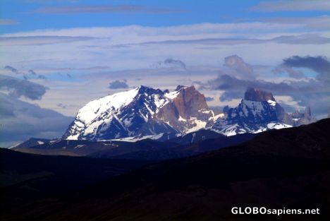 Postcard Torres del Paine across the border