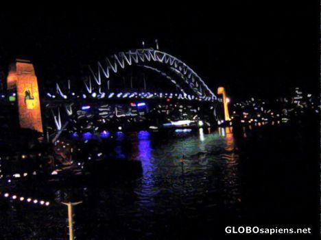 Postcard Harbour Bridge by night