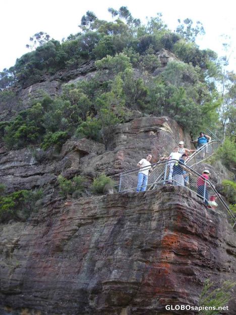 Postcard Steep Steps alongside the cliffs