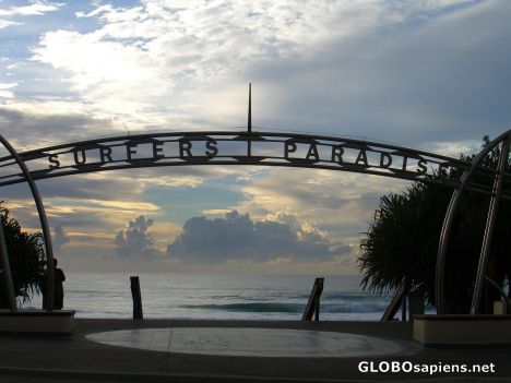 Postcard welcome to surfers