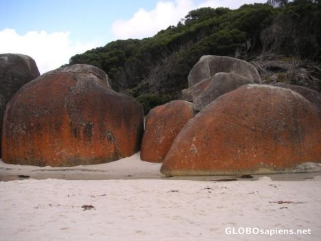 Postcard Rocks on Squeaky Beach