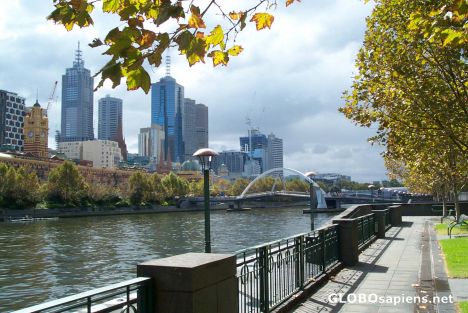 Postcard Melbourne Yarra River Walk
