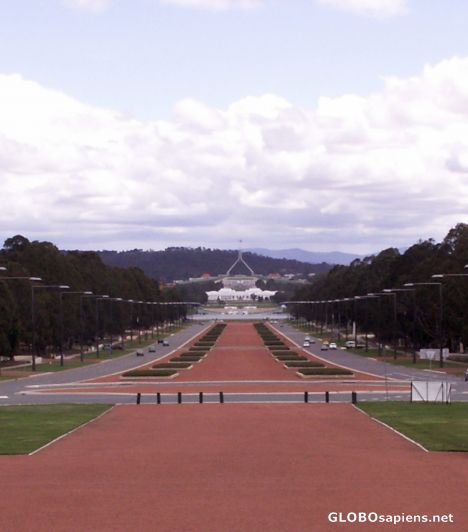 Postcard Looking towards the Old and New parliament Houses