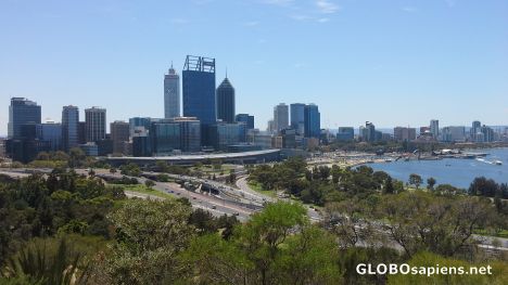 Postcard Perth panorama from Kings Park