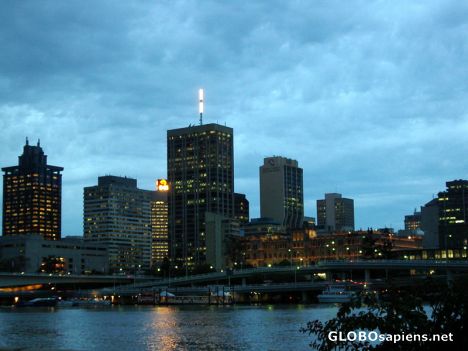 Postcard Brisbane City at dusk