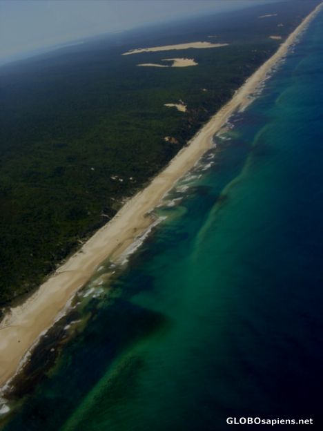 Postcard Fraser Island from the air