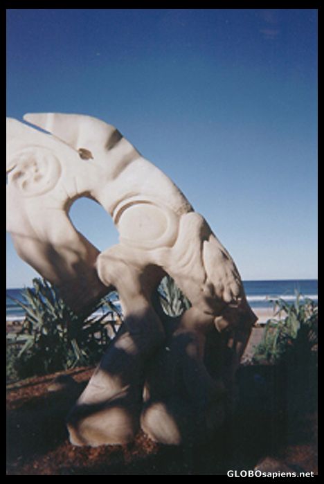 Postcard Sculpture by the beach, Surfer's Paradise