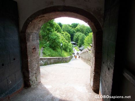 Postcard Steep footpath to the Hohensalzburg Fortress