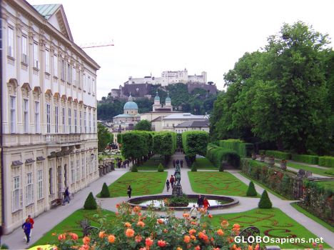 Postcard Garden of Schloss Mirabell