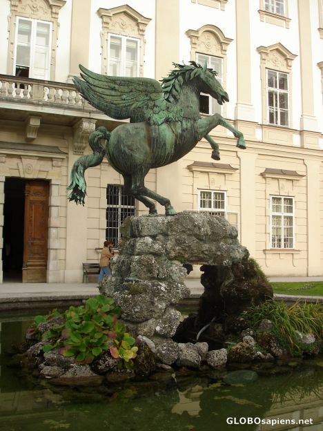 Postcard Pegasus fountain
