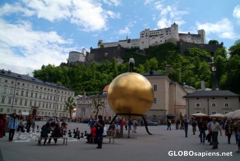 Postcard Salzburg (AT) - Kapitelplatz with ball