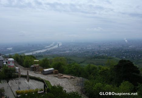 Postcard View of Vienna (in the fog, smog?) from Kahlenberg