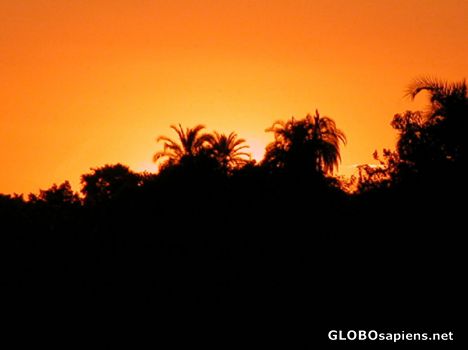 Postcard Sunset over Okavango delta.