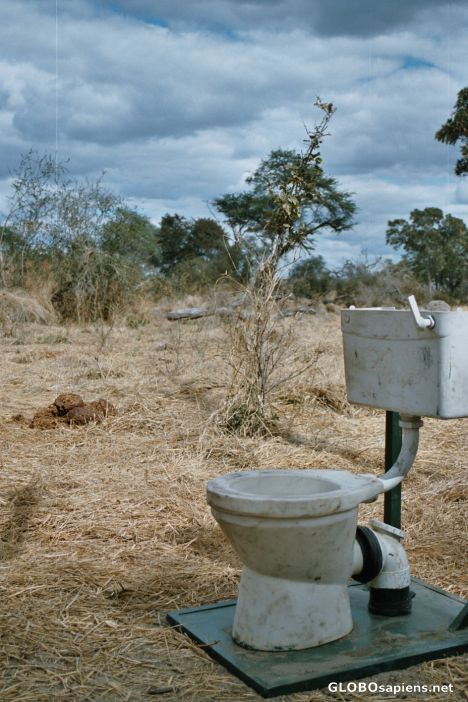 Postcard Water closet in the bush