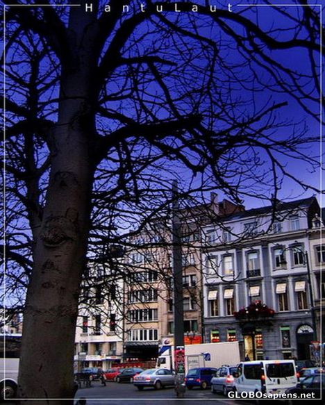 Postcard Brussels street scene