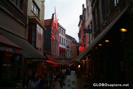 Postcard Brussels (BE) - the 'restaurant street'