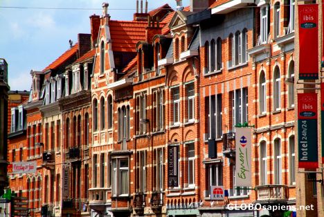 Postcard Leuven (BE) - a line-up of facades
