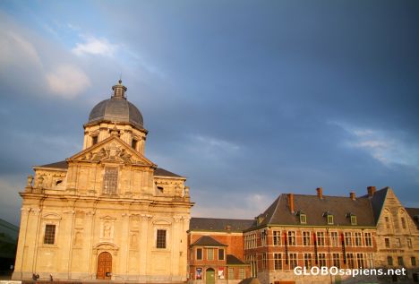 Postcard Ghent (BE) - sun setting on a church