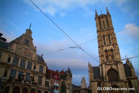 Postcard Ghent (BE) - tram overhead lines