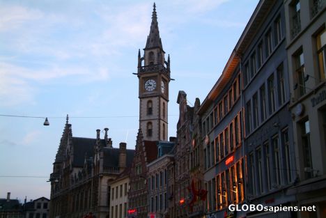 Postcard Ghent (BE) - tower with clock