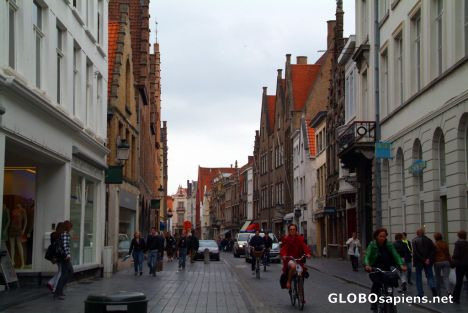 Postcard Bruges (BE) - one of centre's widest streets