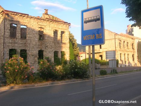 Postcard Mostar bus Stop