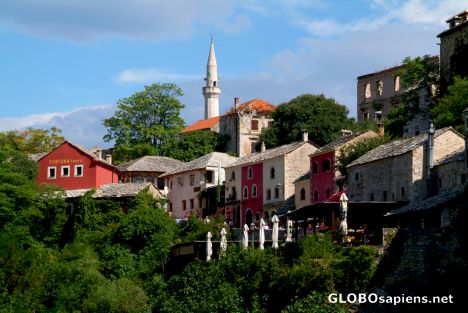 Postcard Mostar (BA) - old town colourful