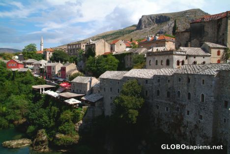 Postcard Mostar (BA) - eastern side of austere old town