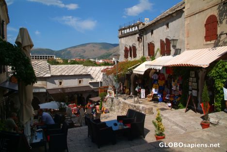 Postcard Mostar (BA) - old town's eastern side