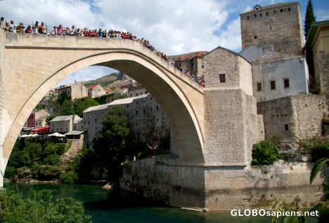Postcard Mostar (BA) - another jumped off the bridge