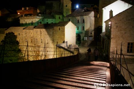 Postcard Mostar (BA) - the night on the Old Bridge