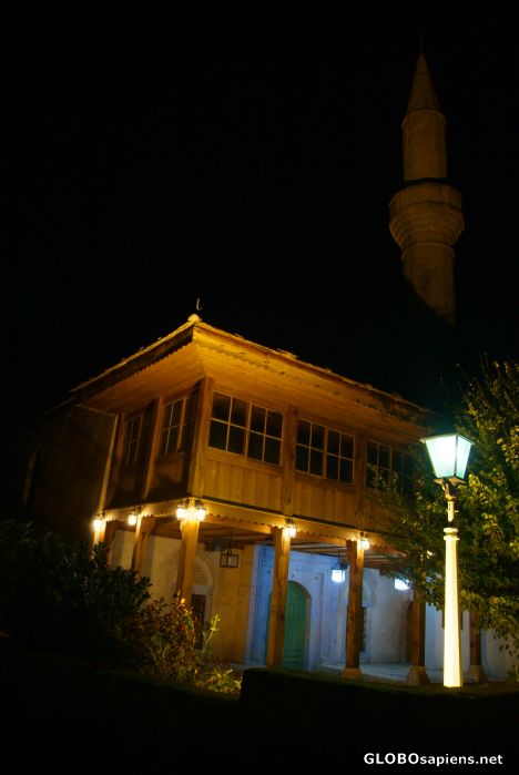 Postcard Mostar (BA) - a mosque at night