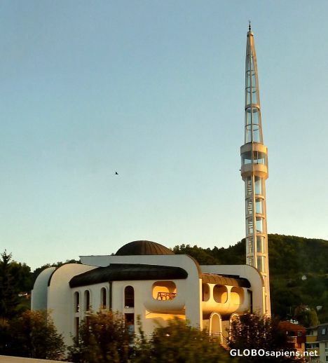 Postcard Mosque in Sarajevo.