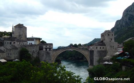 Postcard Mostar - stone bridge