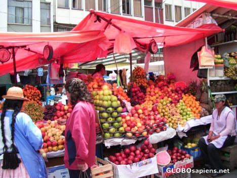 Postcard la paz fruit market