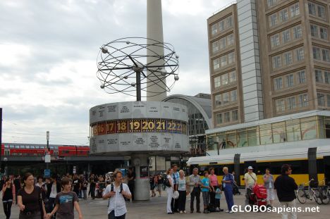 Postcard World Time Clock at Alexanderplatz Berlin, Germany