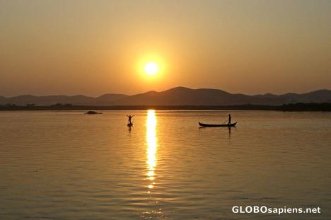 Postcard Sunset on the Irrawadi River