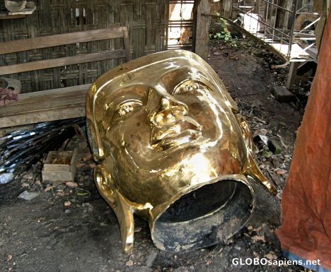 Postcard Bronze Casting of a Buddha Head, Mandalay
