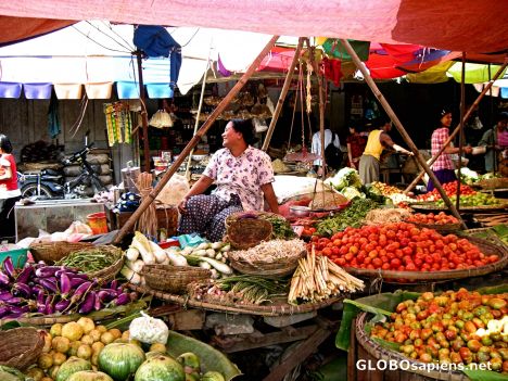 Postcard Sagaing Central Market