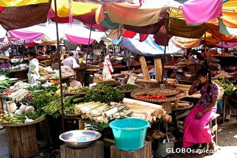 Postcard Sagaing Central Market